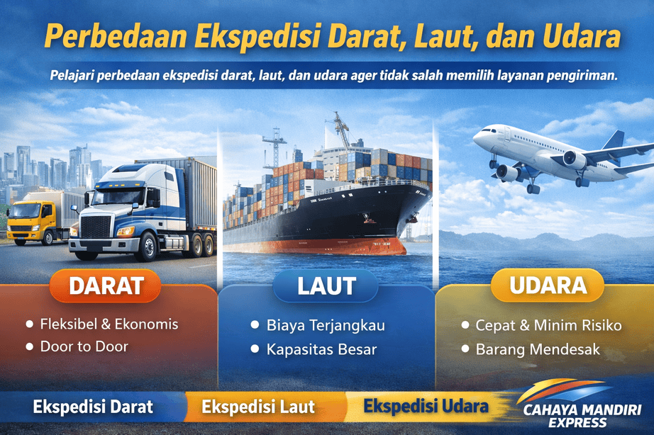 Perbedaan Ekspedisi Darat, Laut, dan Udara